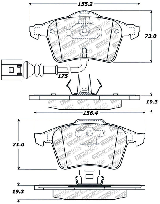 StopTech 308.09153 StopTech Street Brake Pads with Shims and Hardware - Truck Part Superstore