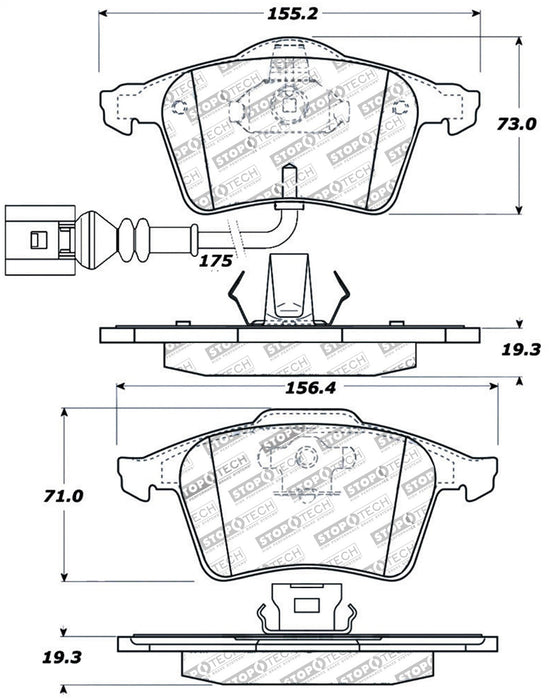 StopTech 308.09153 StopTech Street Brake Pads with Shims and Hardware - Truck Part Superstore