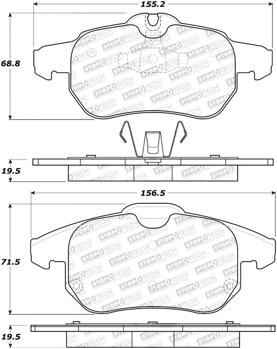 StopTech 308.09721 StopTech Street Brake Pads with Shims and Hardware - Truck Part Superstore