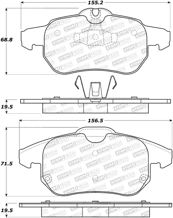 StopTech 308.09722 StopTech Street Brake Pads with Shims and Hardware - Truck Part Superstore