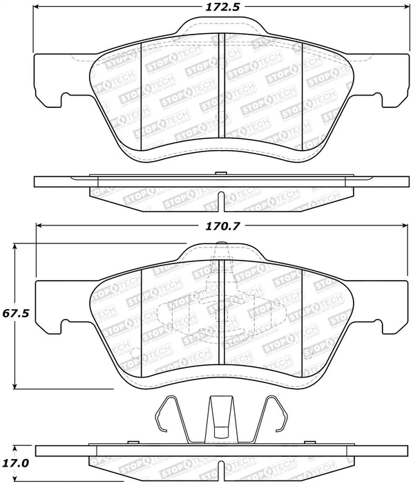 StopTech 308.10471 StopTech Street Brake Pads with Shims and Hardware - Truck Part Superstore