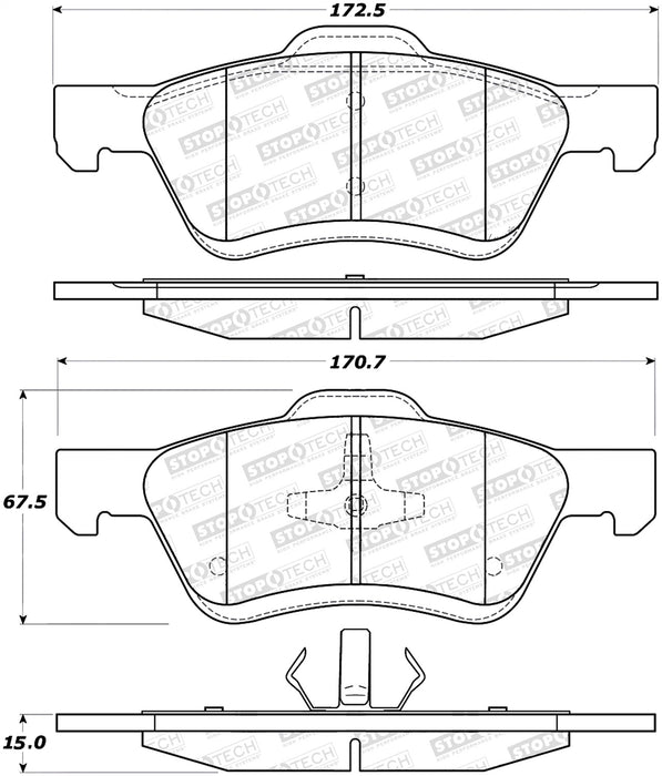 StopTech 308.10472 StopTech Street Brake Pads with Shims and Hardware - Truck Part Superstore