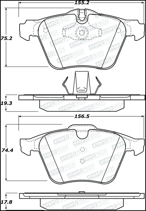 StopTech 308.12402 StopTech Street Brake Pads with Shims and Hardware - Truck Part Superstore