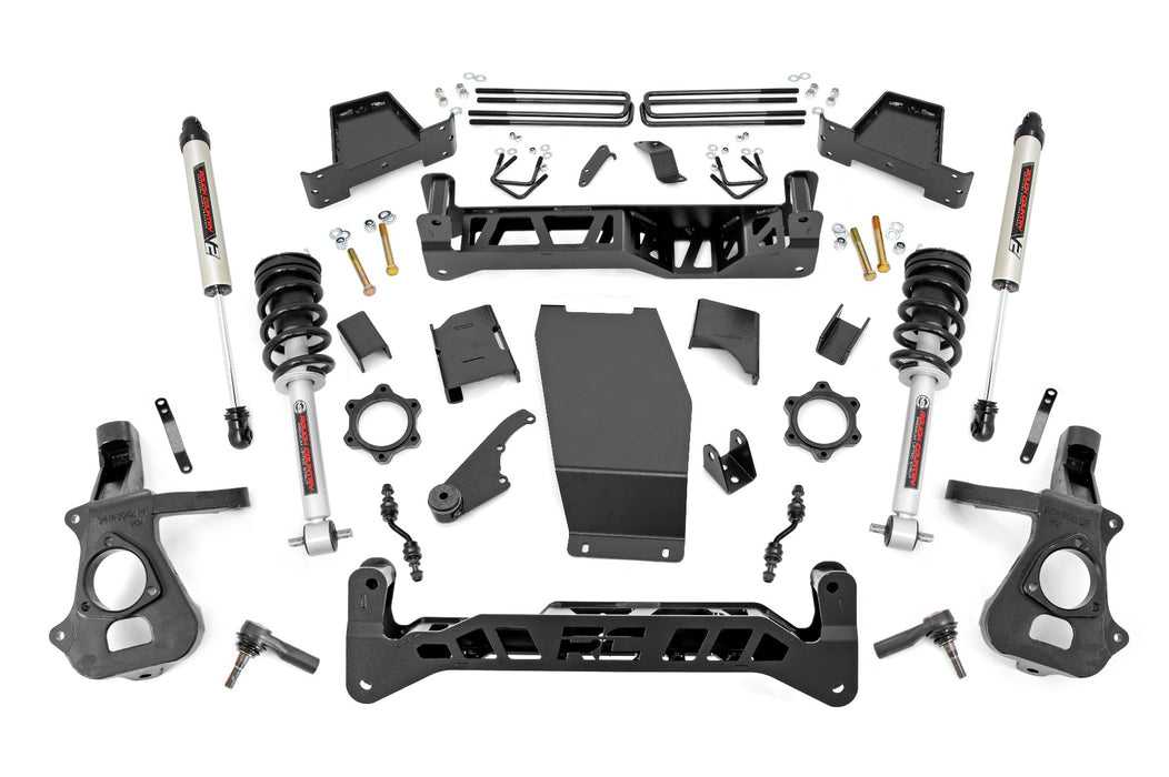 Rough Country 17471 7 Inch Suspension Lift Kit Lifted Struts/V2 Shocks 14-18 Silverado/Sierra 1500 4WD Aluminum/Stamped Steel Rough Country - Truck Part Superstore