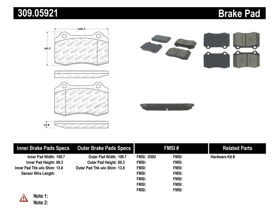 StopTech 309.05921 StopTech Sport Brake Pads with Shims - Truck Part Superstore