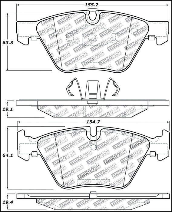 StopTech 309.10611 StopTech Sport Brake Pads with Shims and Hardware - Truck Part Superstore