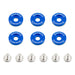 Mishimoto MMFW-LG-6BL Mishimoto M6 X 1.0 Fender Washer and Bolt Kit, 20mm OD, 6 pcs, Blue - Truck Part Superstore