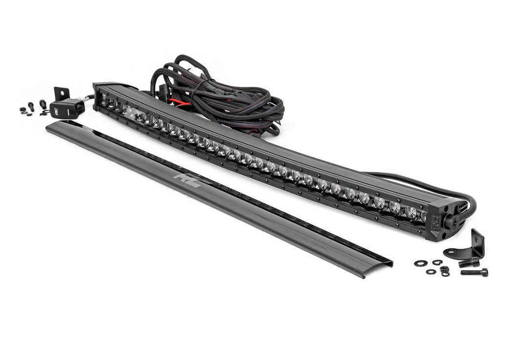 Rough Country 72730BLDRL 30 Inch Curved CREE LED Light Bar Single Row Black Series w/Cool White DRL Rough Country - Truck Part Superstore