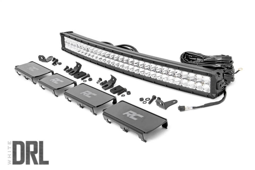 Rough Country 72930D 30-Inch Curved Cree LED Light Bar - Dual Row Chrome Series w/ Cool White DRL Rough Country - Truck Part Superstore