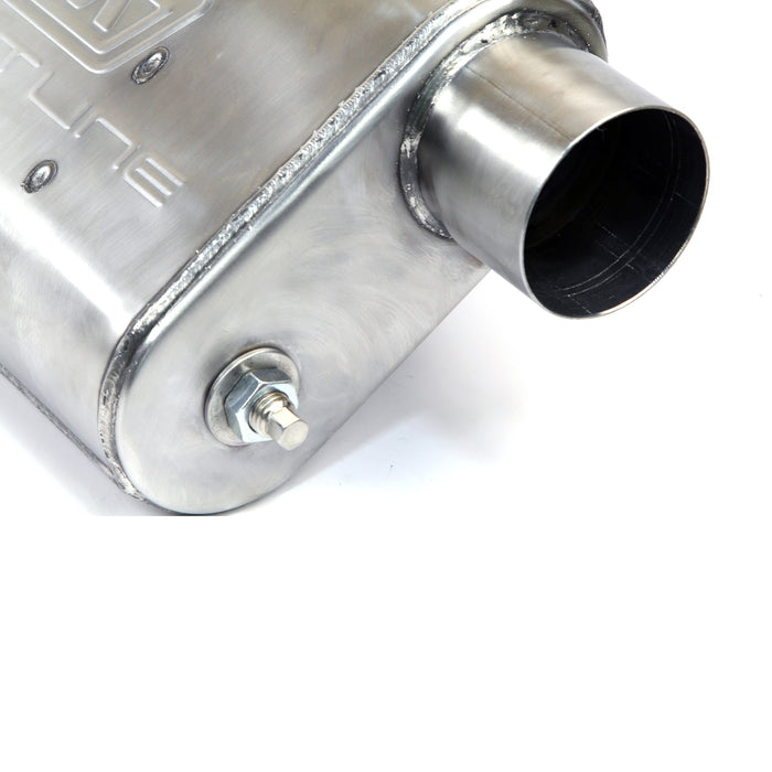BBK Performance Parts 31015 UNIVERSAL 2-1/2 VARITUNE ADJUSTABLE MUFFLER DOUBLE OFFSET (439 STAINLESS). - Truck Part Superstore
