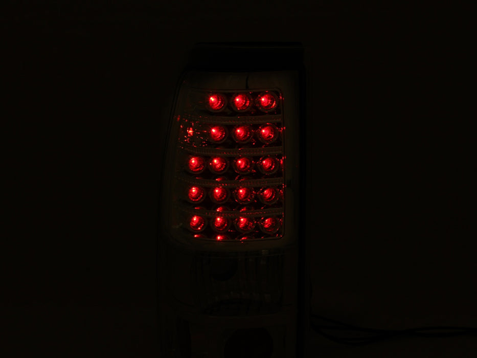 Anzo USA 311011 Tail Light Assembly; LED; Clear Lens; Chrome Housing; Pair; - Truck Part Superstore