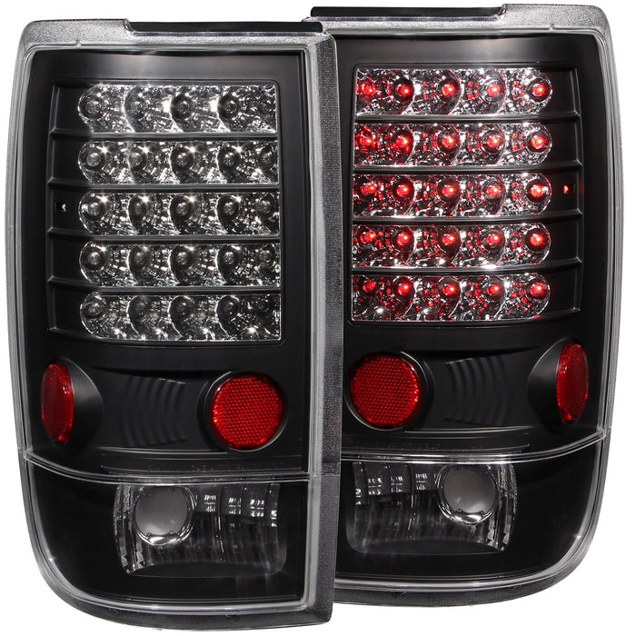 Anzo USA 311021 Tail Light Assembly; LED; Clear Lens; Black Housing; Pair; - Truck Part Superstore