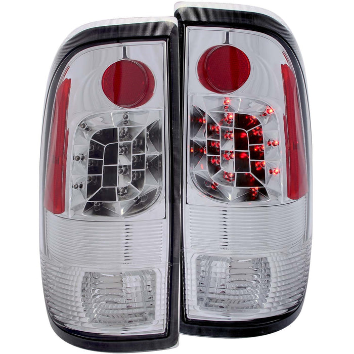 Anzo USA 311026 Tail Light Assembly; LED; Clear Lens; Chrome Housing; Pair; - Truck Part Superstore