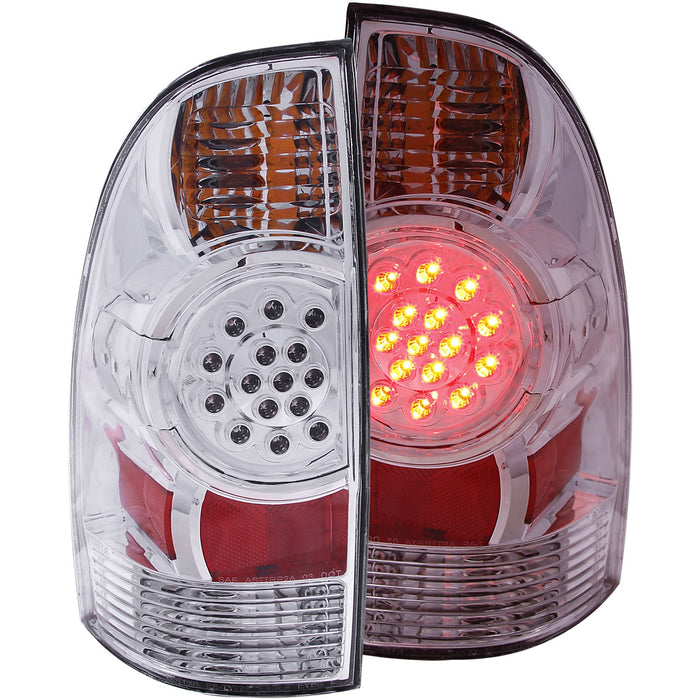 Anzo USA 311041 Tail Light Assembly; LED; Clear Lens; Chrome Housing; Pair; - Truck Part Superstore