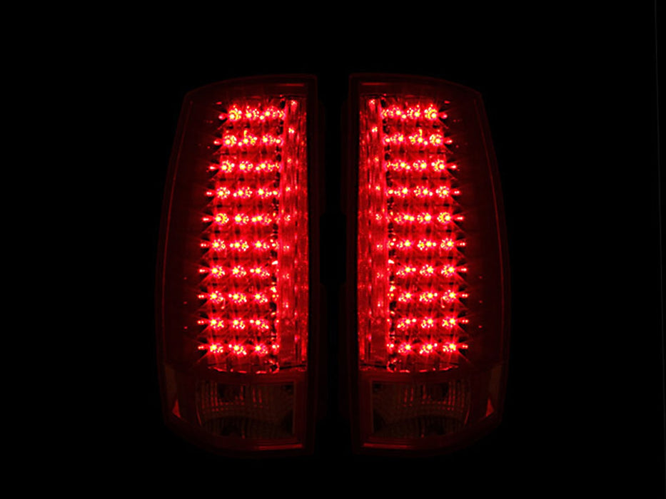 Anzo USA 311141 Tail Light Assembly; LED; Clear Lens; Chrome Housing; G4; Pair; - Truck Part Superstore