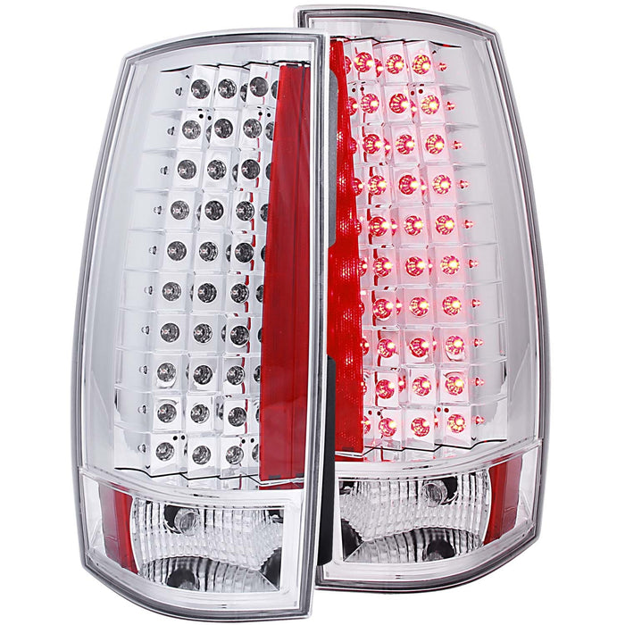 Anzo USA 311141 Tail Light Assembly; LED; Clear Lens; Chrome Housing; G4; Pair; - Truck Part Superstore