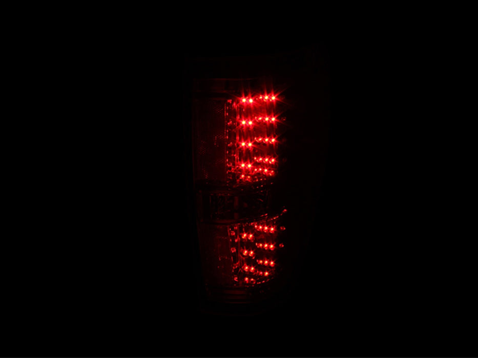 Anzo USA 311147 Tail Light Assembly; LED; Red/White; Clear Lens; Chrome Housing; Pair; - Truck Part Superstore