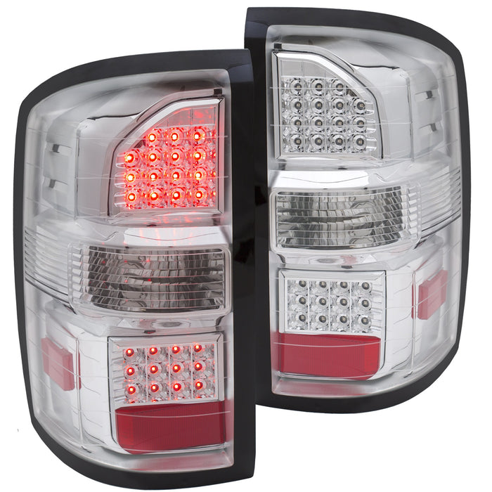 ANZO USA 311219 Tail Light Assembly; LED; Clear Lens; Chrome Housing; Pair; - Truck Part Superstore