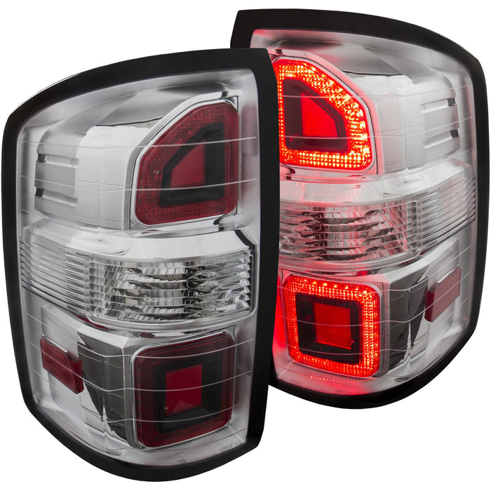 ANZO USA 311240 Tail Light Assembly; LED; Clear Lens; Chrome Housing; G2; Pair; - Truck Part Superstore