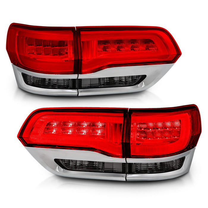 ANZO USA 311251 Tail Light Assembly; LED; Red/Smoke Lens; Chrome Housing; Pair; - Truck Part Superstore