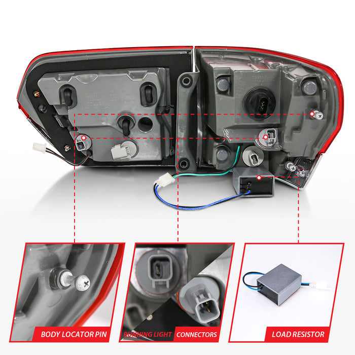 ANZO USA 311251 Tail Light Assembly; LED; Red/Smoke Lens; Chrome Housing; Pair; - Truck Part Superstore