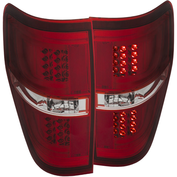 Anzo USA 311260 Tail Light Assembly; LED; Red/Clear Lens; Chrome Housing; Pair; - Truck Part Superstore