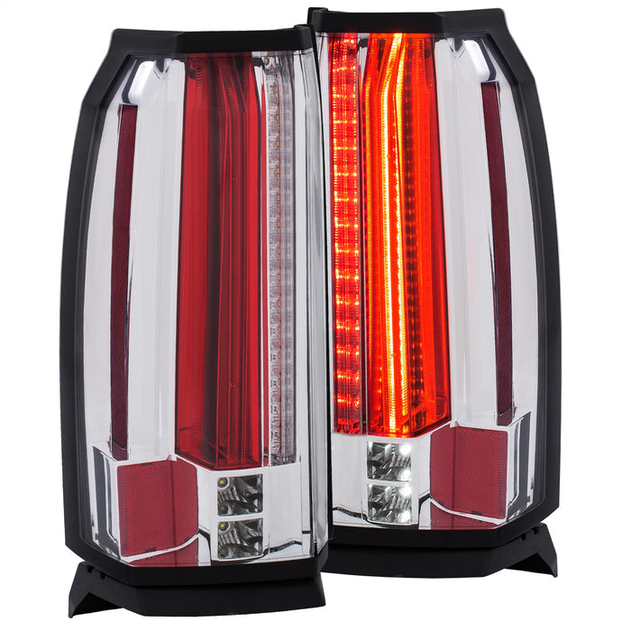Anzo USA 311280 Tail Light Assembly; Clear Lens; Chrome Housing; Pair; w/LED; - Truck Part Superstore