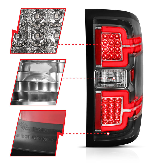 Anzo USA 311289 Tail Light Assembly; LED; Black Lens; Pair; - Truck Part Superstore