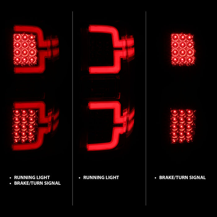 Anzo USA 311291 Tail Light Assembly; LED; Chrome Lens; Pair; - Truck Part Superstore