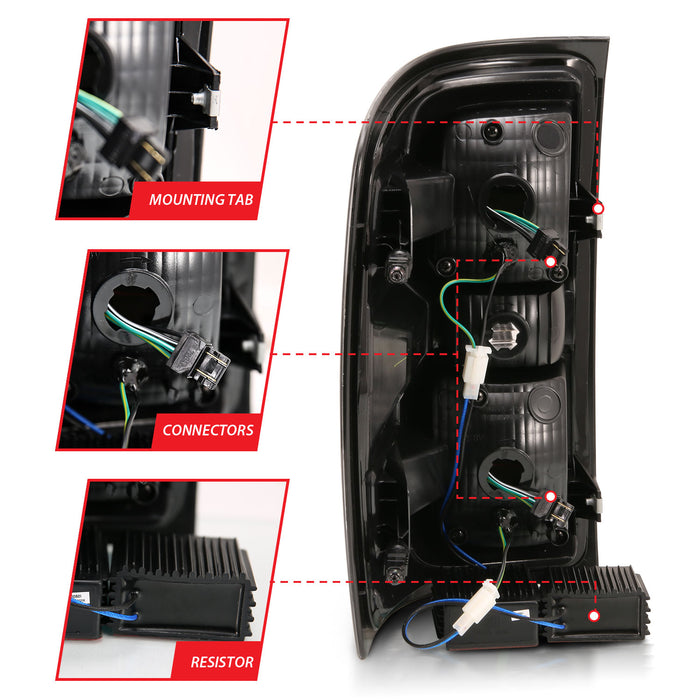 Anzo USA 311291 Tail Light Assembly; LED; Chrome Lens; Pair; - Truck Part Superstore