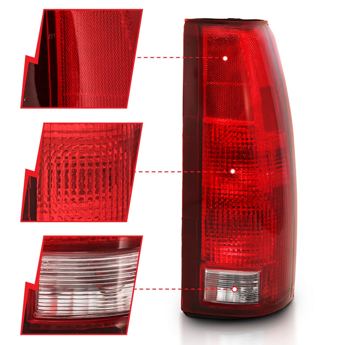 Anzo USA 311300 Tail Light Assembly; Red/Clear Lens; w/Circuit Board; OE Replacement; - Truck Part Superstore
