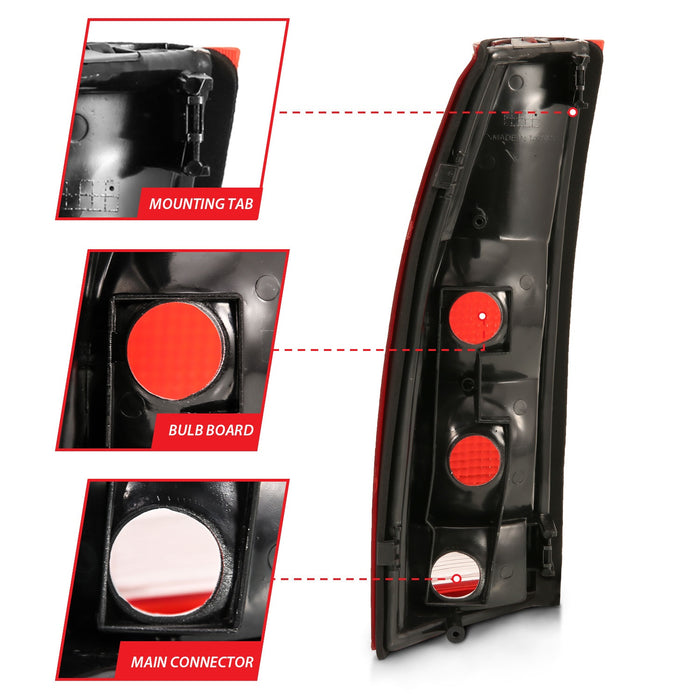 Anzo USA 311301 Tail Light Assembly; Red/Clear Lens; OE Replacement; - Truck Part Superstore