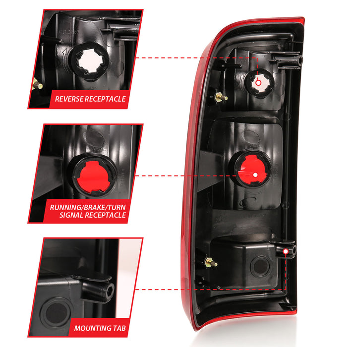 Anzo USA 311305 Tail Light Assembly; Red/Clear Lens; OE Replacement; - Truck Part Superstore