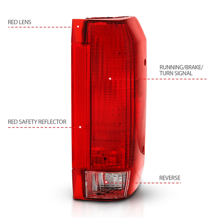 Anzo USA 311306 Tail Light Assembly; Red/Clear Lens; OE Replacement; - Truck Part Superstore