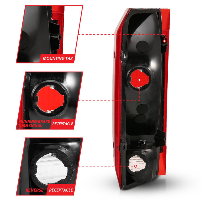 Anzo USA 311306 Tail Light Assembly; Red/Clear Lens; OE Replacement; - Truck Part Superstore