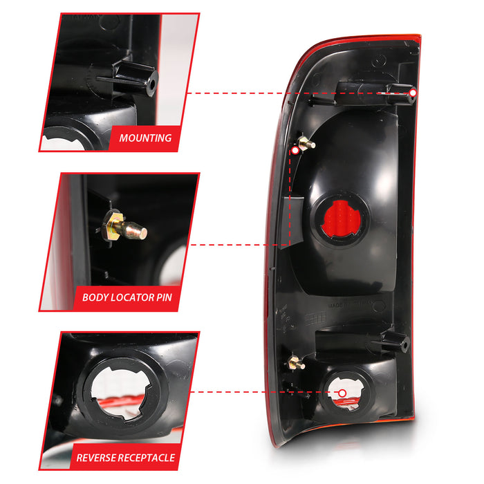 Anzo USA 311307 Tail Light Assembly; Red/Clear Lens; OE Replacement; - Truck Part Superstore