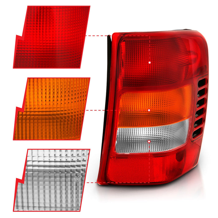 Anzo USA 311308 Tail Light Assembly; Red/Clear Lens; OE Replacement; - Truck Part Superstore