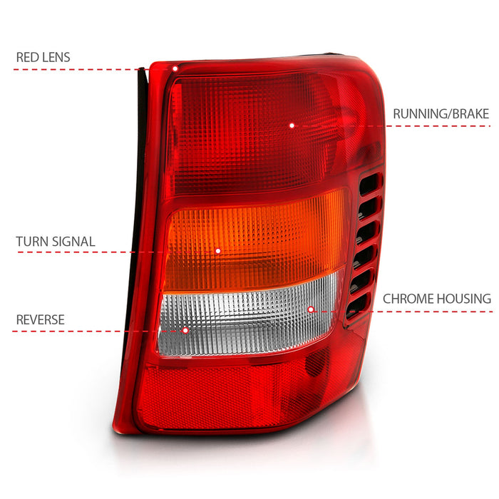 Anzo USA 311308 Tail Light Assembly; Red/Clear Lens; OE Replacement; - Truck Part Superstore