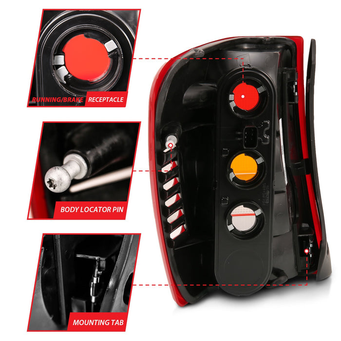 Anzo USA 311308 Tail Light Assembly; Red/Clear Lens; OE Replacement; - Truck Part Superstore