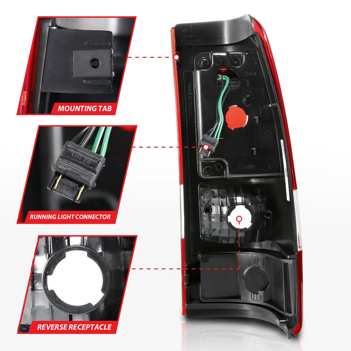Anzo USA 311324 Tail Light Assembly; LED; Clear Lens; Black Housing; Pair; - Truck Part Superstore