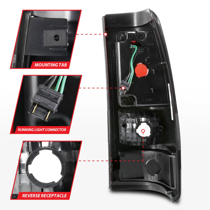 Anzo USA 311325 Tail Light Assembly; LED; Smoke Lens; Black Housing; Pair; - Truck Part Superstore