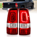 Anzo USA 311326 Tail Light Assembly; LED; Red/Clear Lens; Chrome Housing; Pair; - Truck Part Superstore