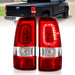 Anzo USA 311326 Tail Light Assembly; LED; Red/Clear Lens; Chrome Housing; Pair; - Truck Part Superstore