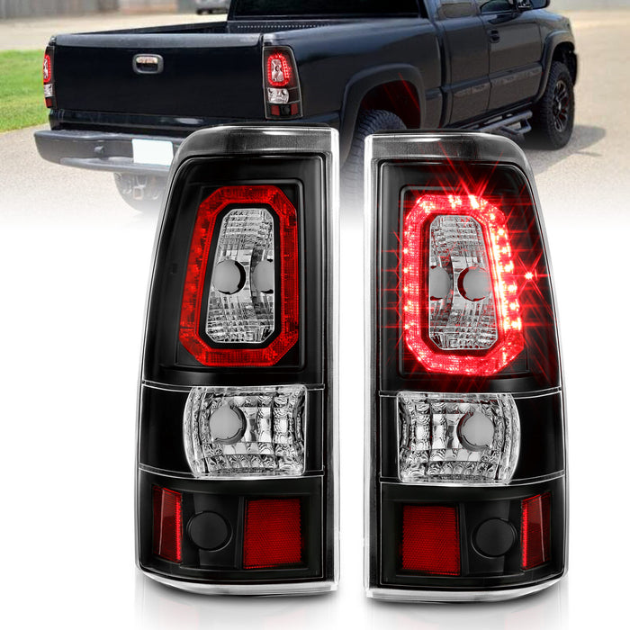 Anzo USA 311327 Tail Light Assembly; LED; Clear Lens; Black Housing; Pair; - Truck Part Superstore