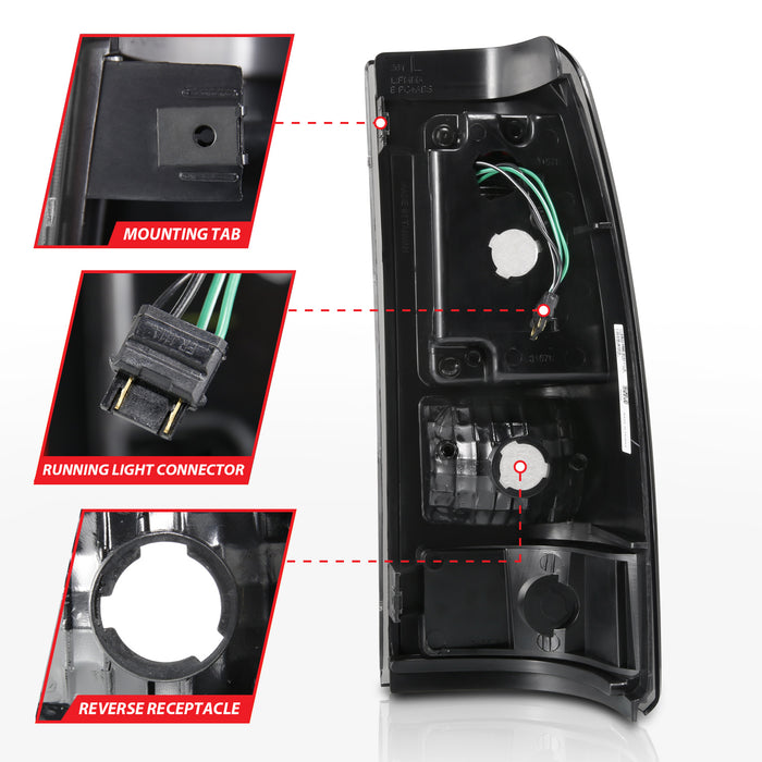 Anzo USA 311329 Tail Light Assembly; LED; Red/Clear Lens; Chrome Housing; Pair; - Truck Part Superstore