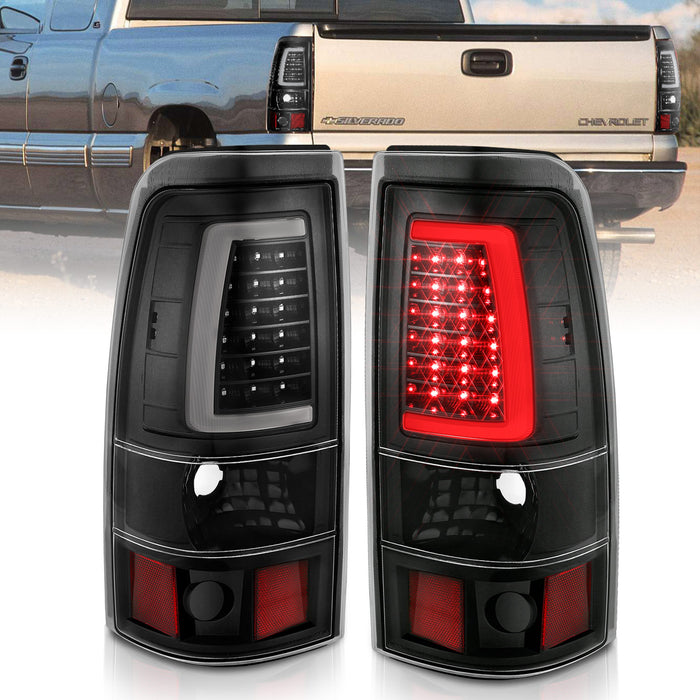 Anzo USA 311330 Tail Light Assembly; LED; Clear Lens; Black; Pair; - Truck Part Superstore