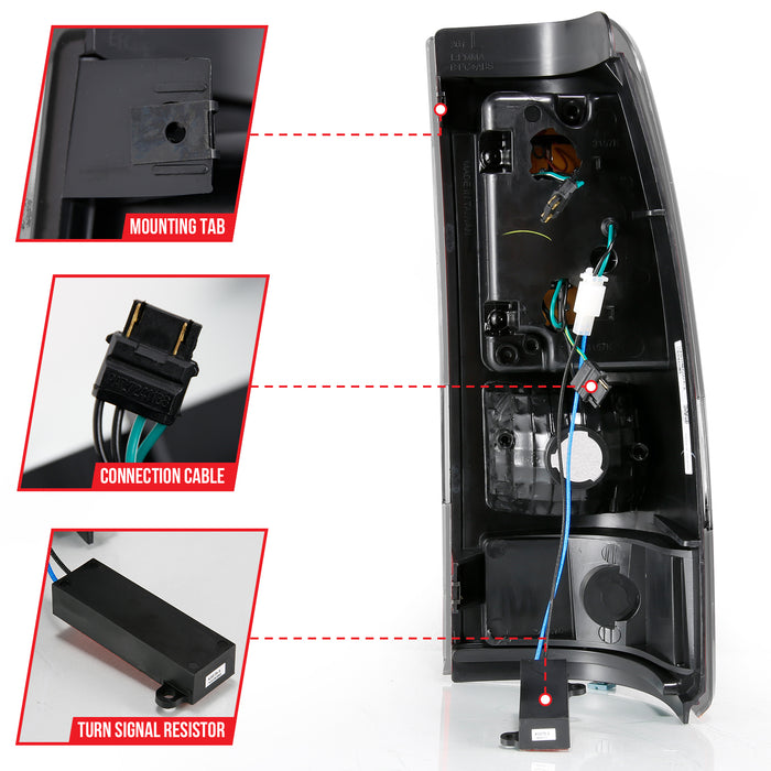 Anzo USA 311330 Tail Light Assembly; LED; Clear Lens; Black; Pair; - Truck Part Superstore