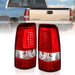 Anzo USA 311332 Tail Light Assembly; LED; Red/Clear Lens; Chrome; Pair; - Truck Part Superstore