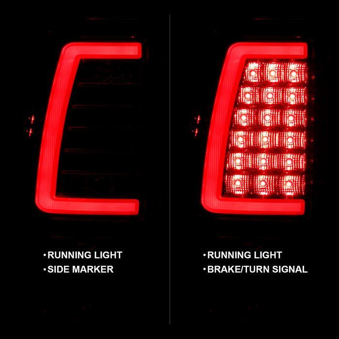 Anzo USA 311332 Tail Light Assembly; LED; Red/Clear Lens; Chrome; Pair; - Truck Part Superstore