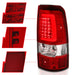 Anzo USA 311332 Tail Light Assembly; LED; Red/Clear Lens; Chrome; Pair; - Truck Part Superstore